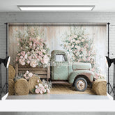 Lofaris Spring Truck Floral Fine Art Backdrop For Photo Studio